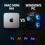 Mac Mini M4 and Windows PC comparison for video editing and graphic design with 24GB RAM in 2025
